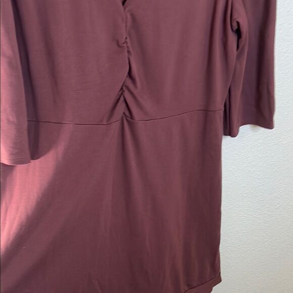 Express -Burgundy V-Neck twist Dress-3/4 sleeve- Size XL - Picture 4 of 6